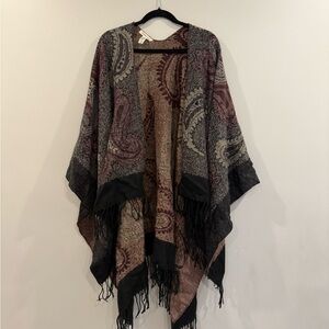 Indigo Soul Textured Knit Top with Earthy Tones